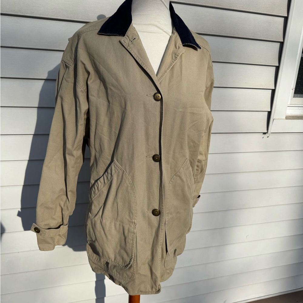 Vintage 90s Manisha Jeanswear Blanket lined utility jacket w/corduroy collar&slv